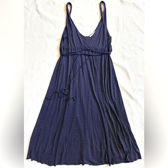 GAP Twist Strap Navy Blue Polka Dot Dress Women’s Size Small - Picture 1 of 10
